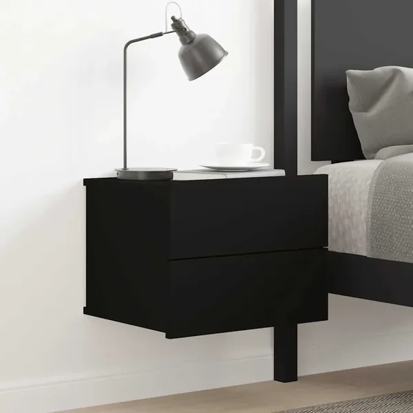 Table de chevet Noir 40x30x30 cm Bois d'ingénierie