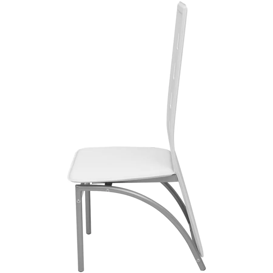 Chaises à manger lot de 2 blanc similicuir - 3