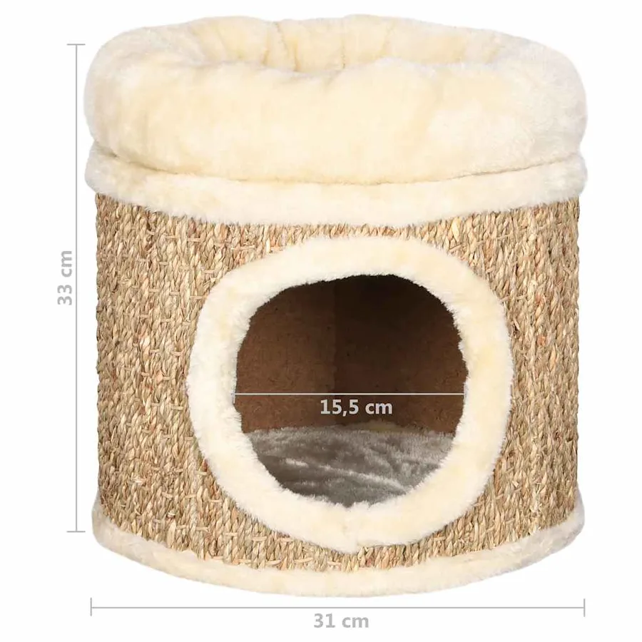 Maison pour chat avec coussin de luxe 33 cm Herbiers marins - 7