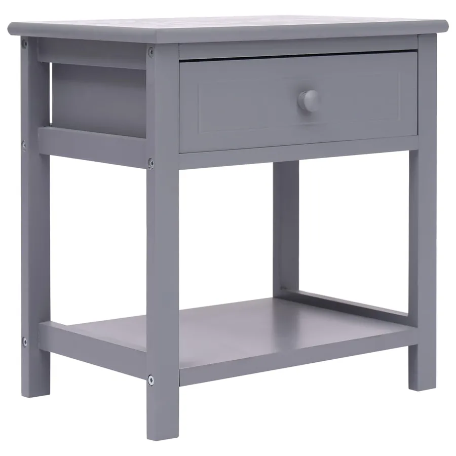 Tables de chevet 2 pcs Gris 40x29x42 cm Bois de Paulownia - 2