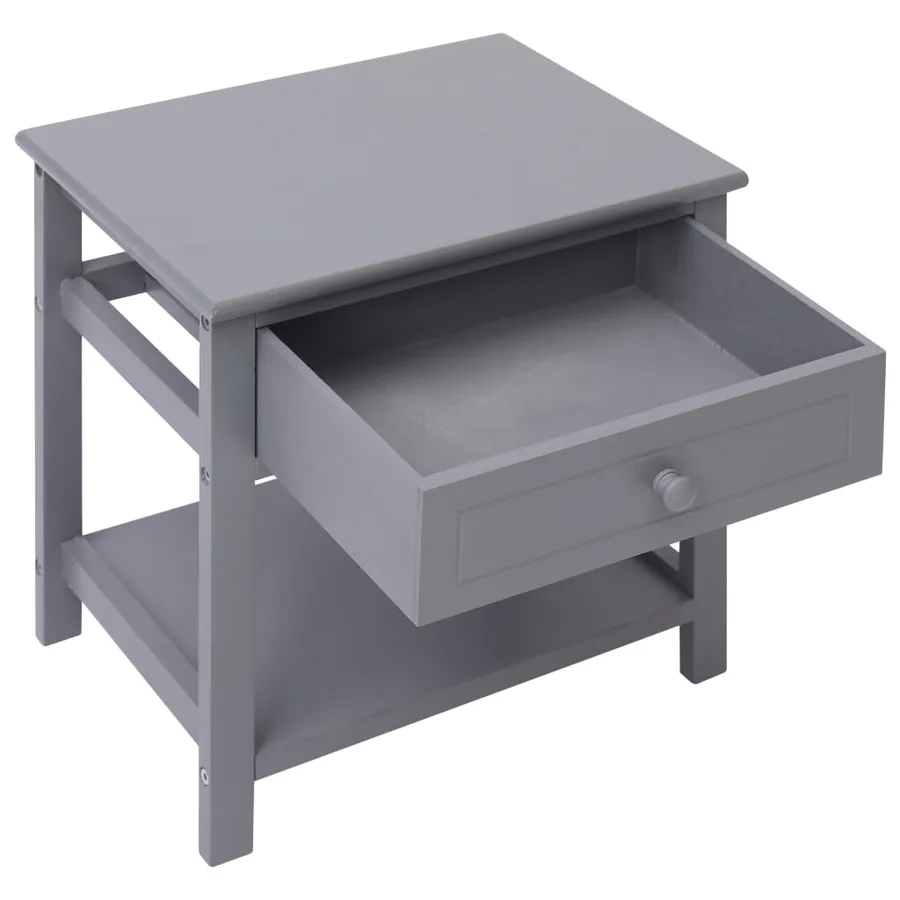 Tables de chevet 2 pcs Gris 40x29x42 cm Bois de Paulownia - 3