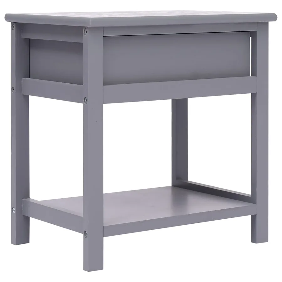 Tables de chevet 2 pcs Gris 40x29x42 cm Bois de Paulownia - 5
