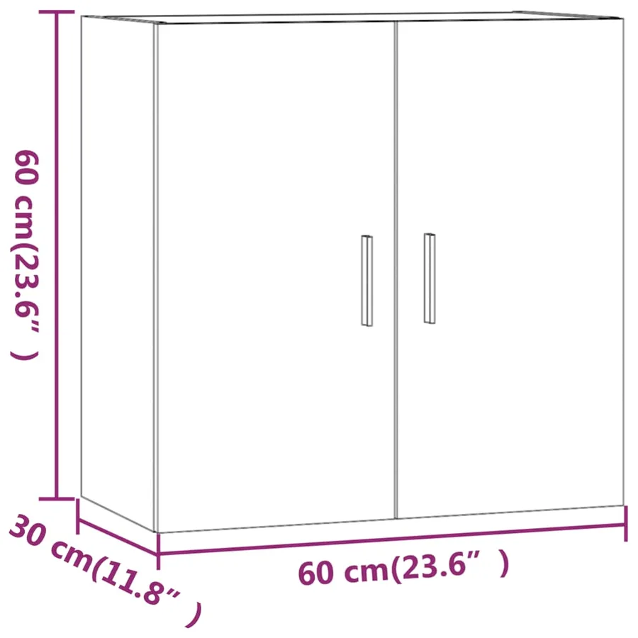 Armoire murale Sonoma gris 60x30x60 cm Bois d'ingénierie - 9