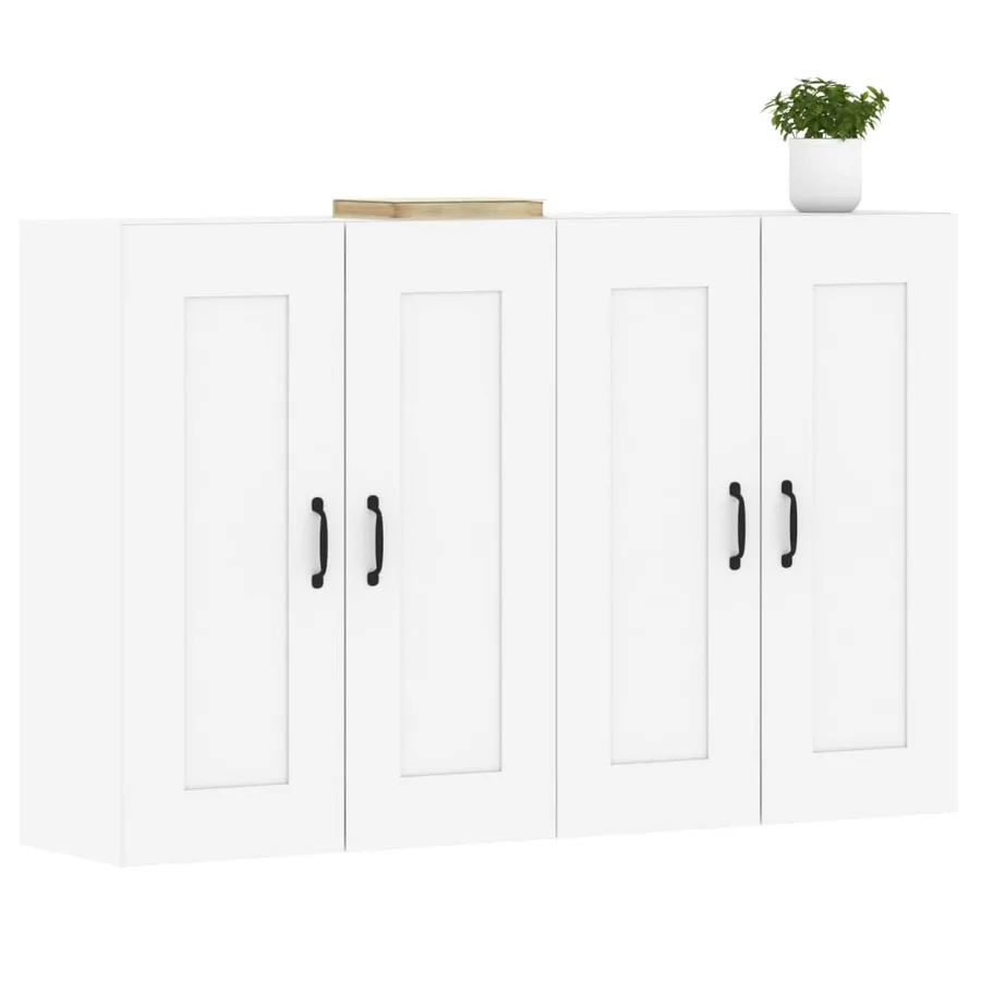 Armoires murales 2 pcs blanc bois d'ingénierie - 3