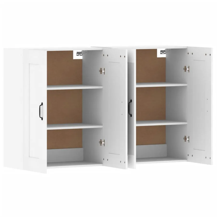 Armoires murales 2 pcs blanc bois d'ingénierie - 5