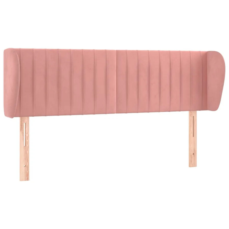 Tête de lit avec oreilles Rose 147x23x78/88 cm Velours - 2