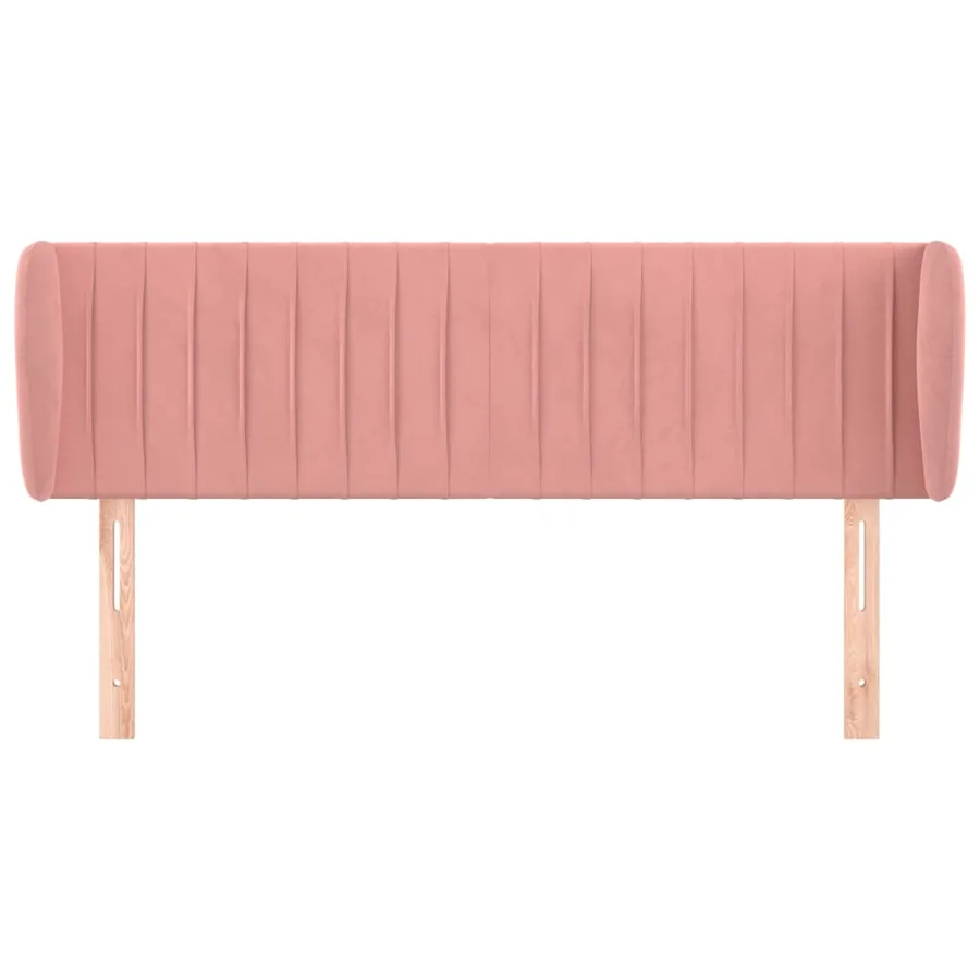 Tête de lit avec oreilles Rose 147x23x78/88 cm Velours - 3