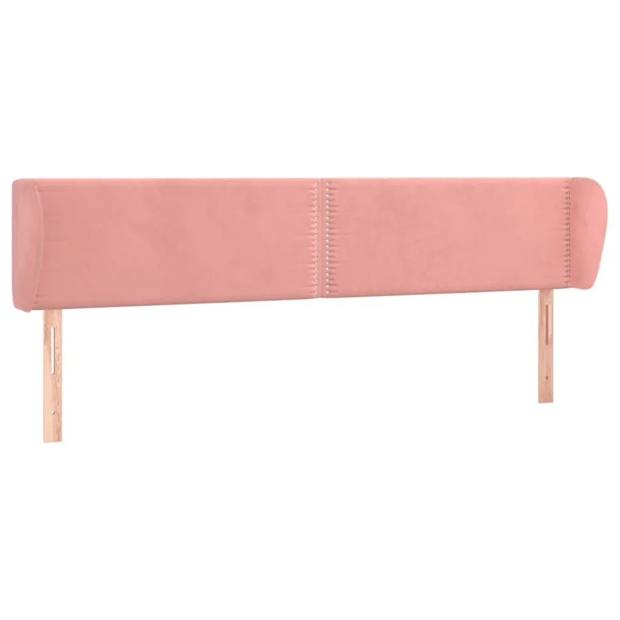 Tête de lit avec oreilles Rose 203x23x78/88 cm Velours - 2