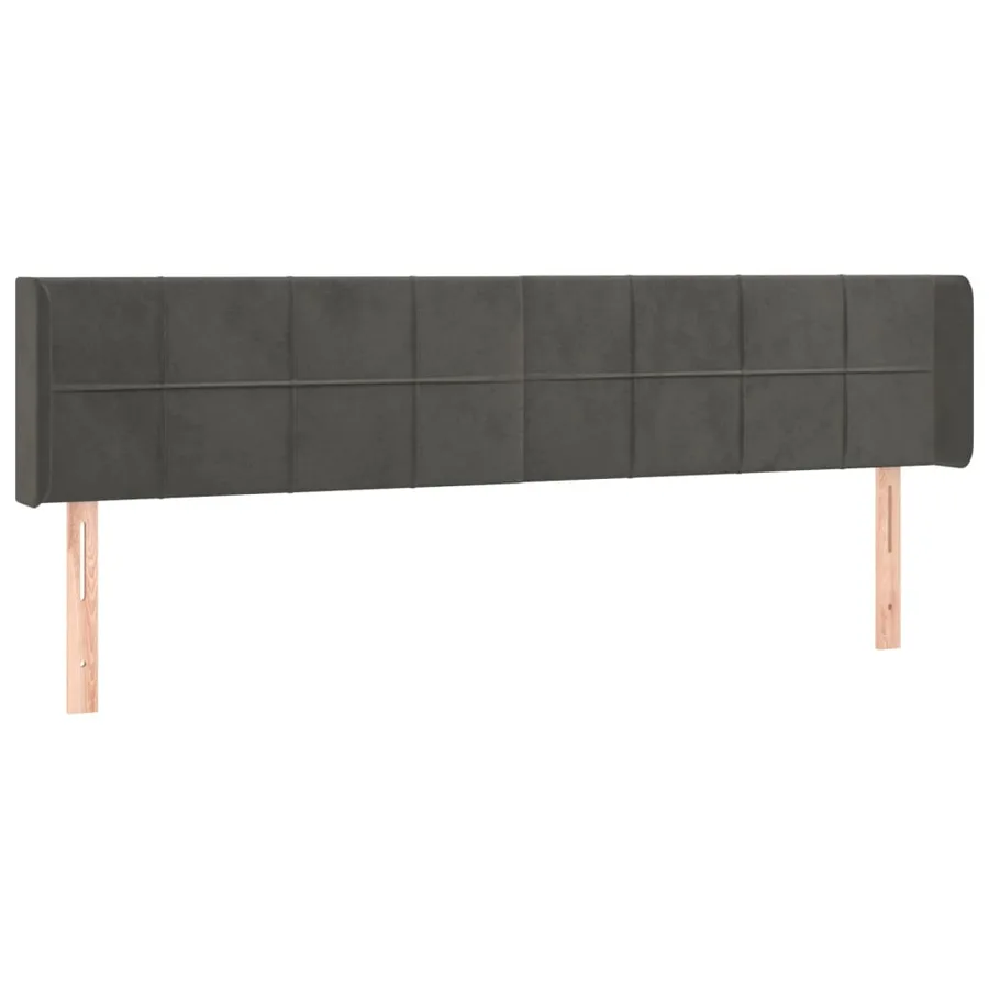 Tête de lit à LED Gris foncé 203x16x78/88 cm Velours - 3