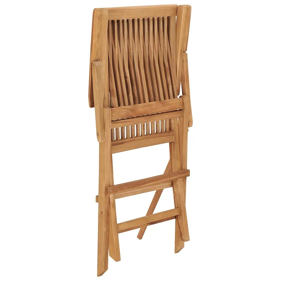 Ensemble à manger d'extérieur pliable 5 pcs Bois solide de teck - 10
