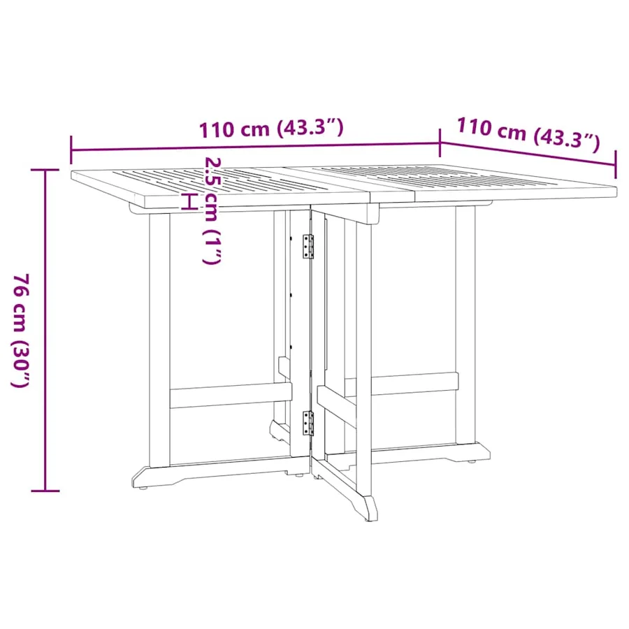 Ensemble à manger d'extérieur pliable 5 pcs Bois solide de teck - 13