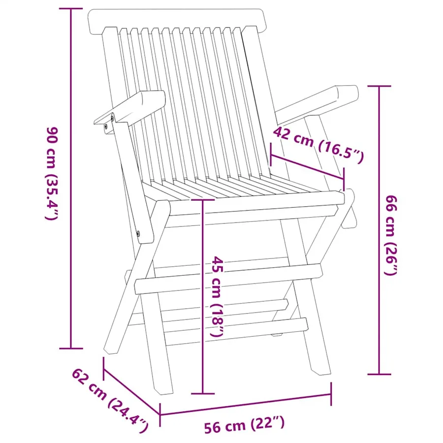 Ensemble à manger d'extérieur pliable 5 pcs Bois solide de teck - 14