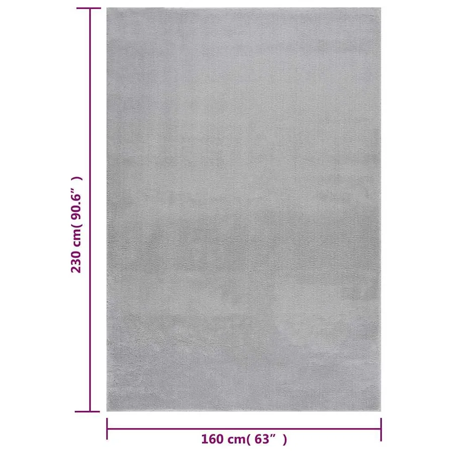 Tapis shaggy doux lavable 160x230 cm Antidérapant Gris - 8