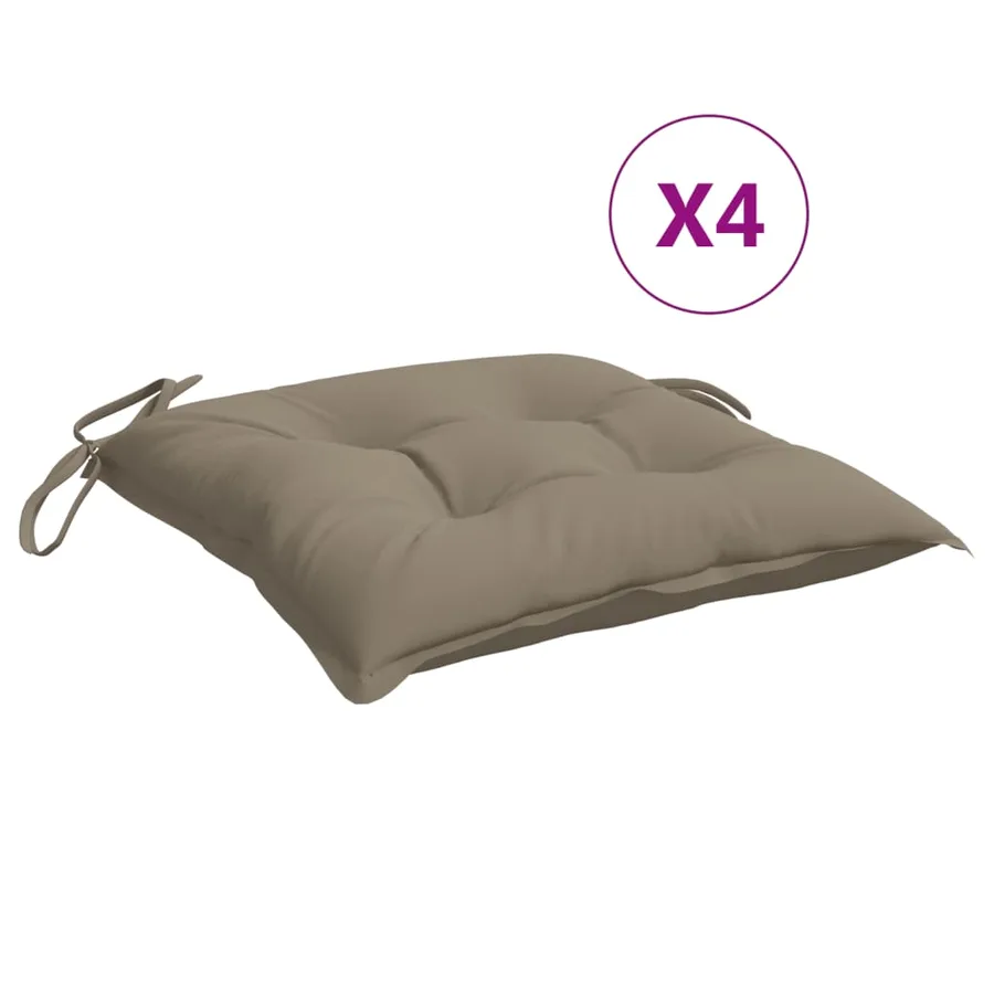 Coussins de chaise lot de 4 taupe 50x50x7 cm tissu oxford - 2