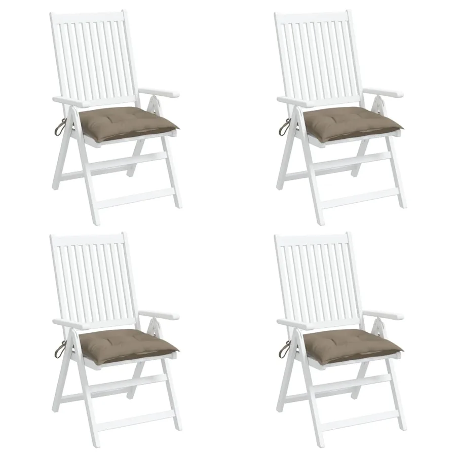 Coussins de chaise lot de 4 taupe 50x50x7 cm tissu oxford - 4