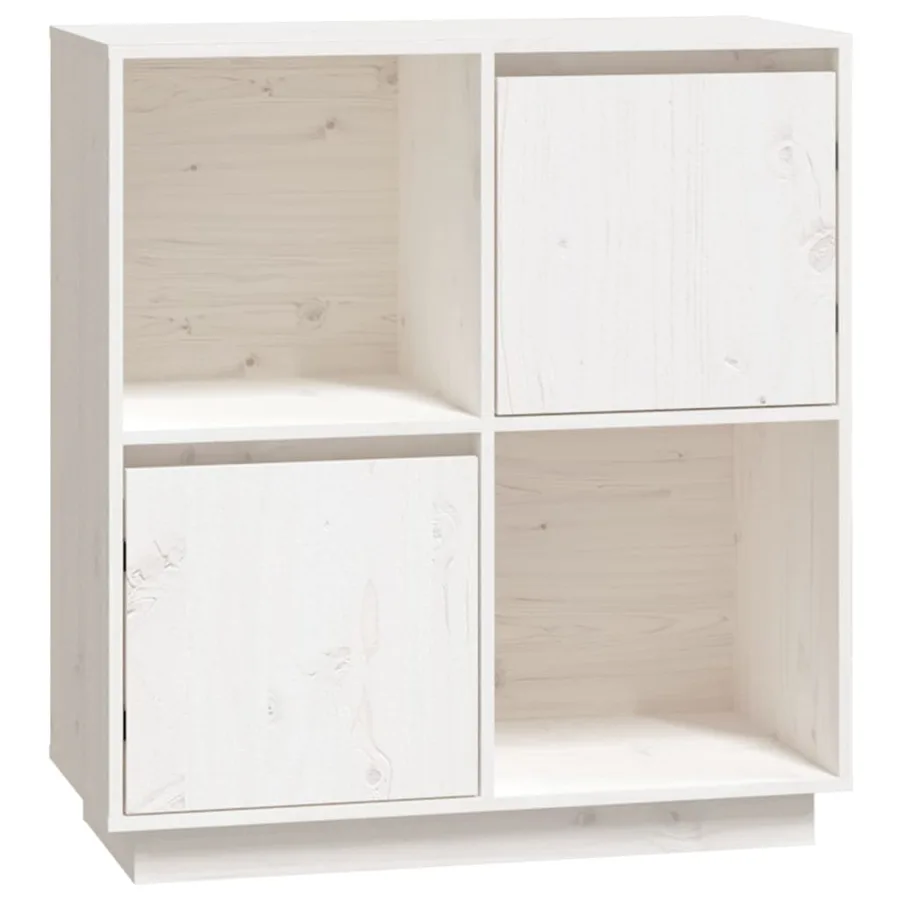 Buffet blanc 74x35x80 cm bois massif de pin - 2