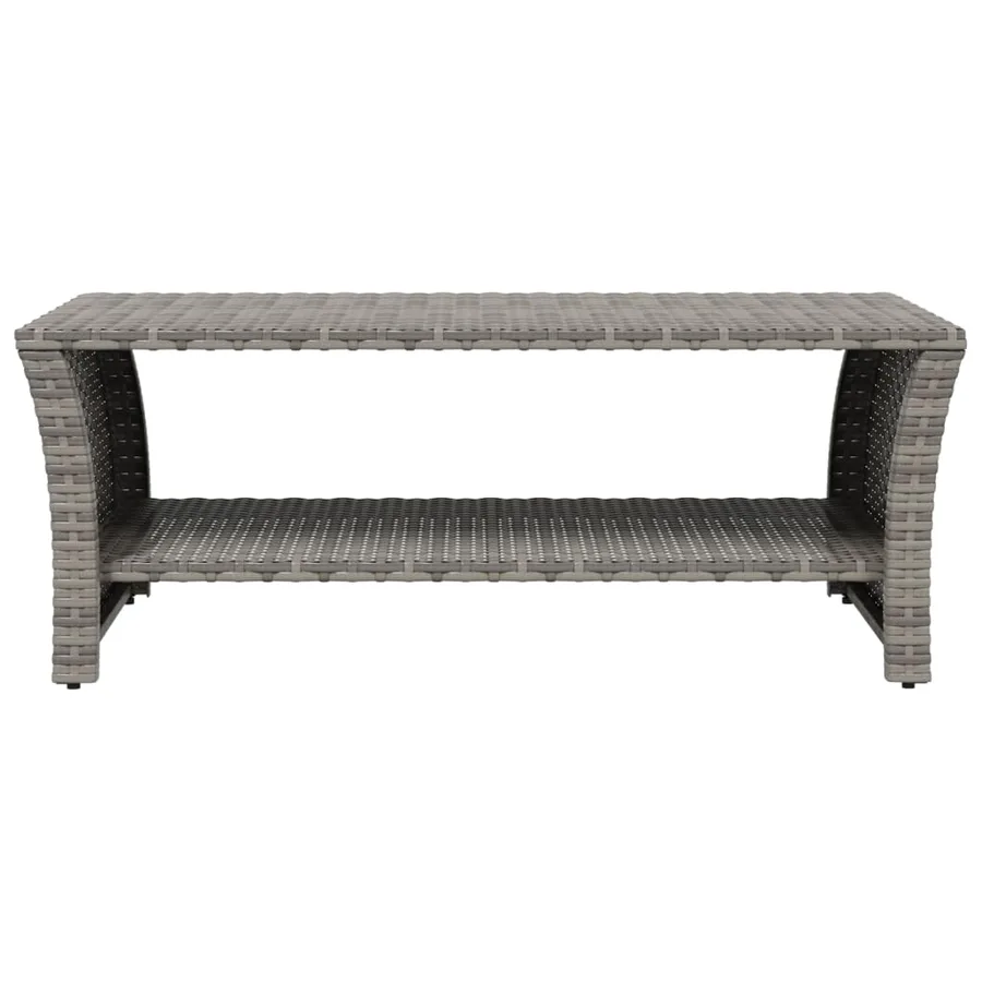 Table basse gris 100x50x40 cm résine tressée - 3