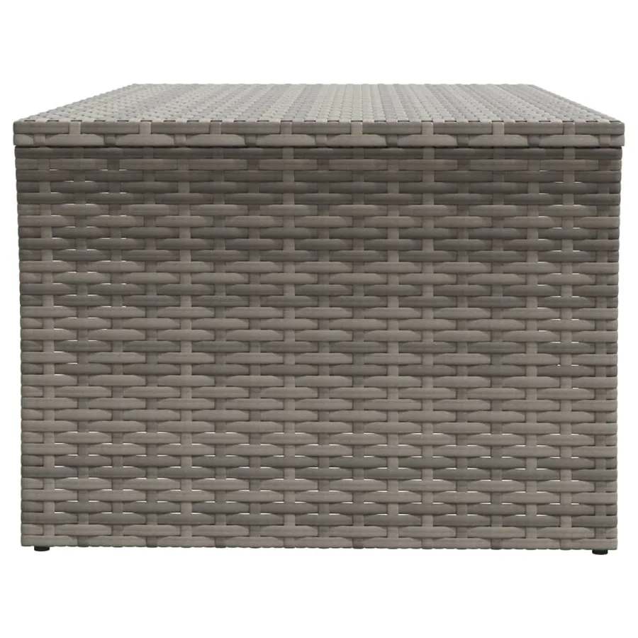 Table basse gris 100x50x40 cm résine tressée - 4