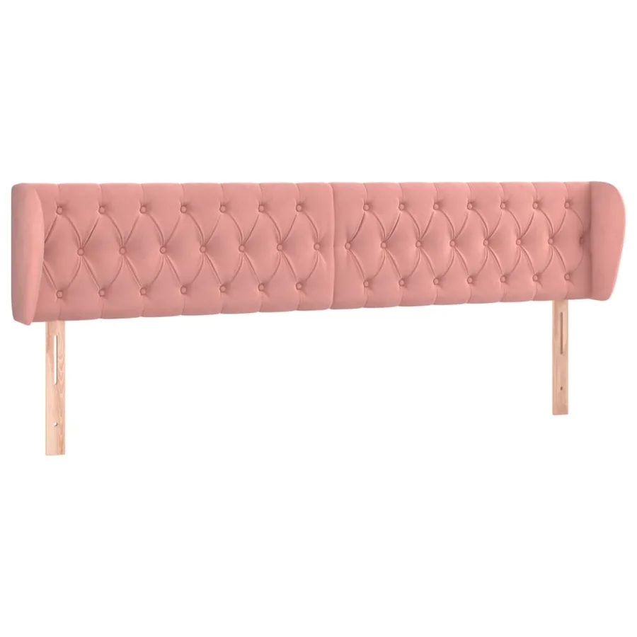 Tête de lit avec oreilles Rose 203x23x78/88 cm Velours - 2