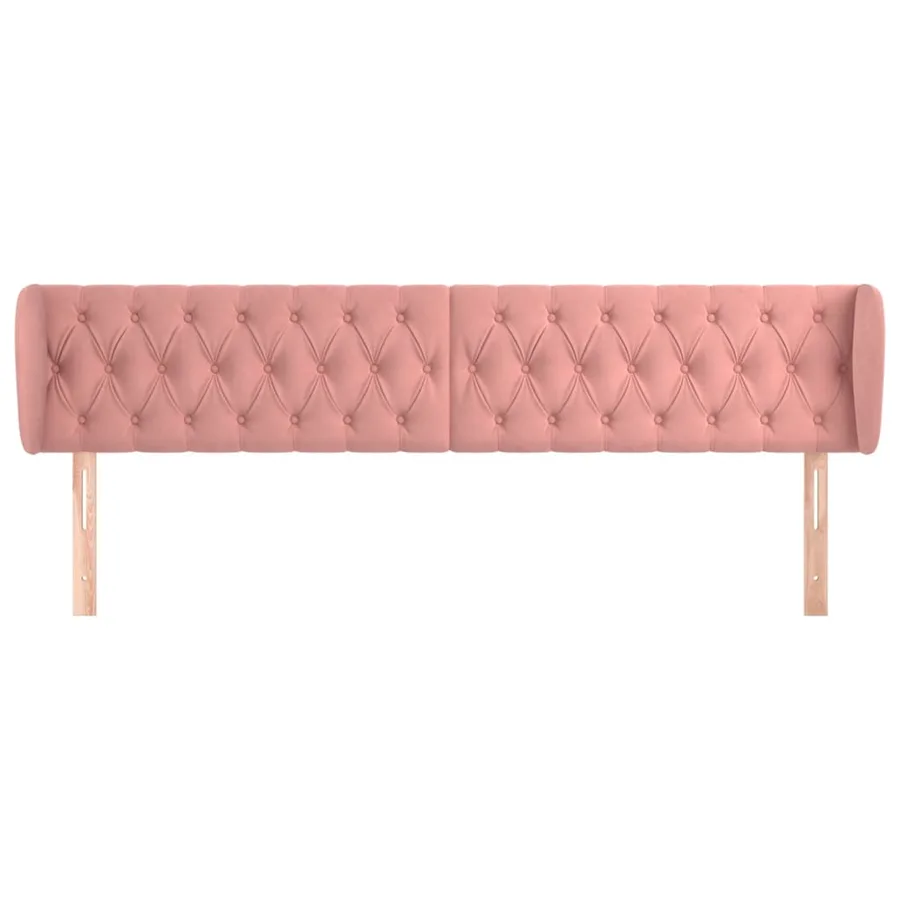 Tête de lit avec oreilles Rose 203x23x78/88 cm Velours - 3