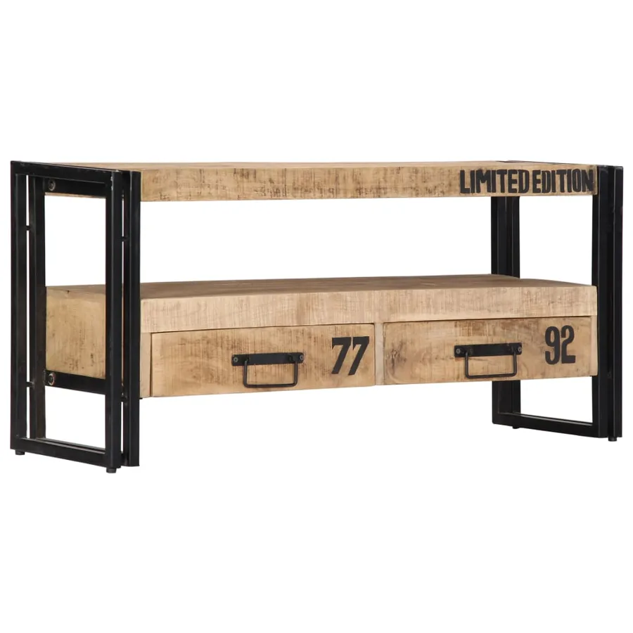 Meuble TV 100x30x45 cm Bois de manguier massif - 7