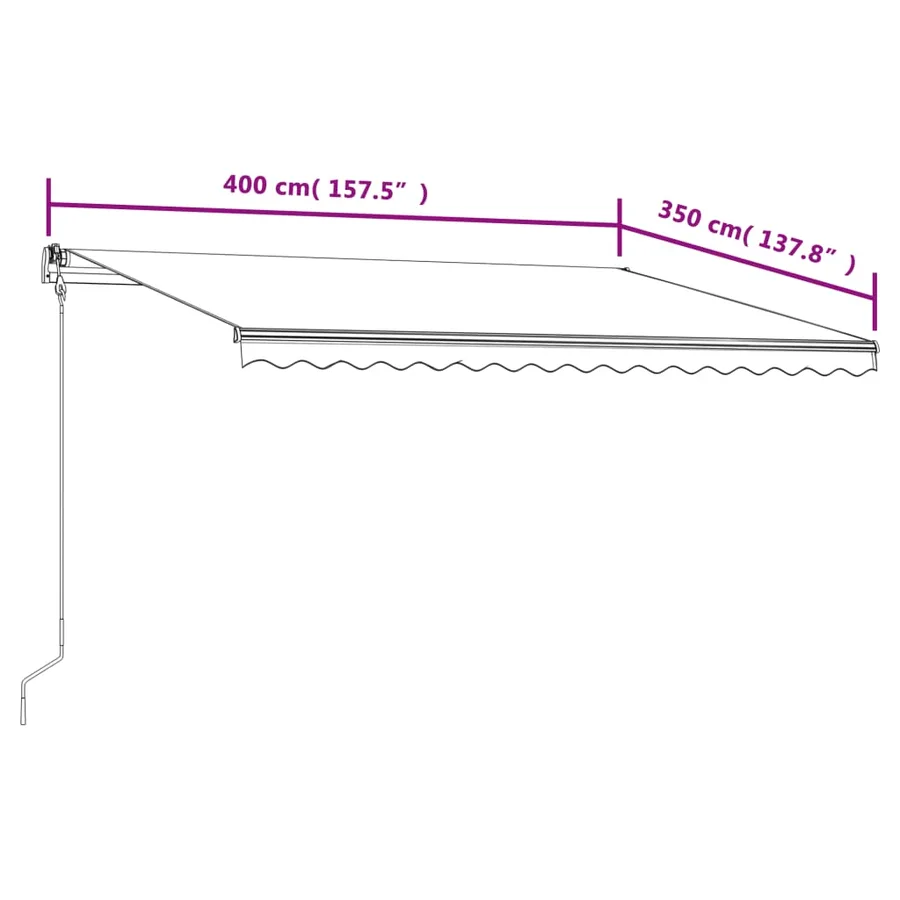 Auvent rétractable automatique 400x350 cm Anthracite - 9