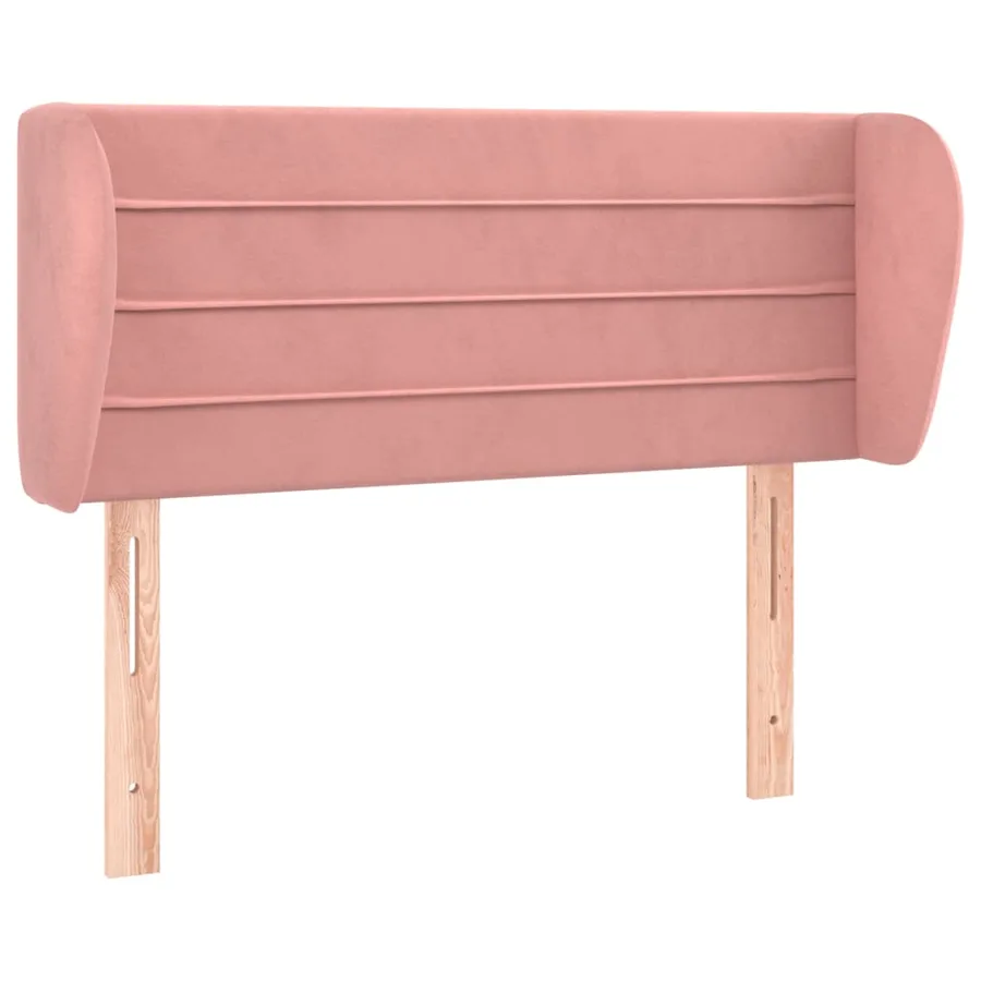 Tête de lit avec oreilles Rose 103x23x78/88 cm Velours - 2
