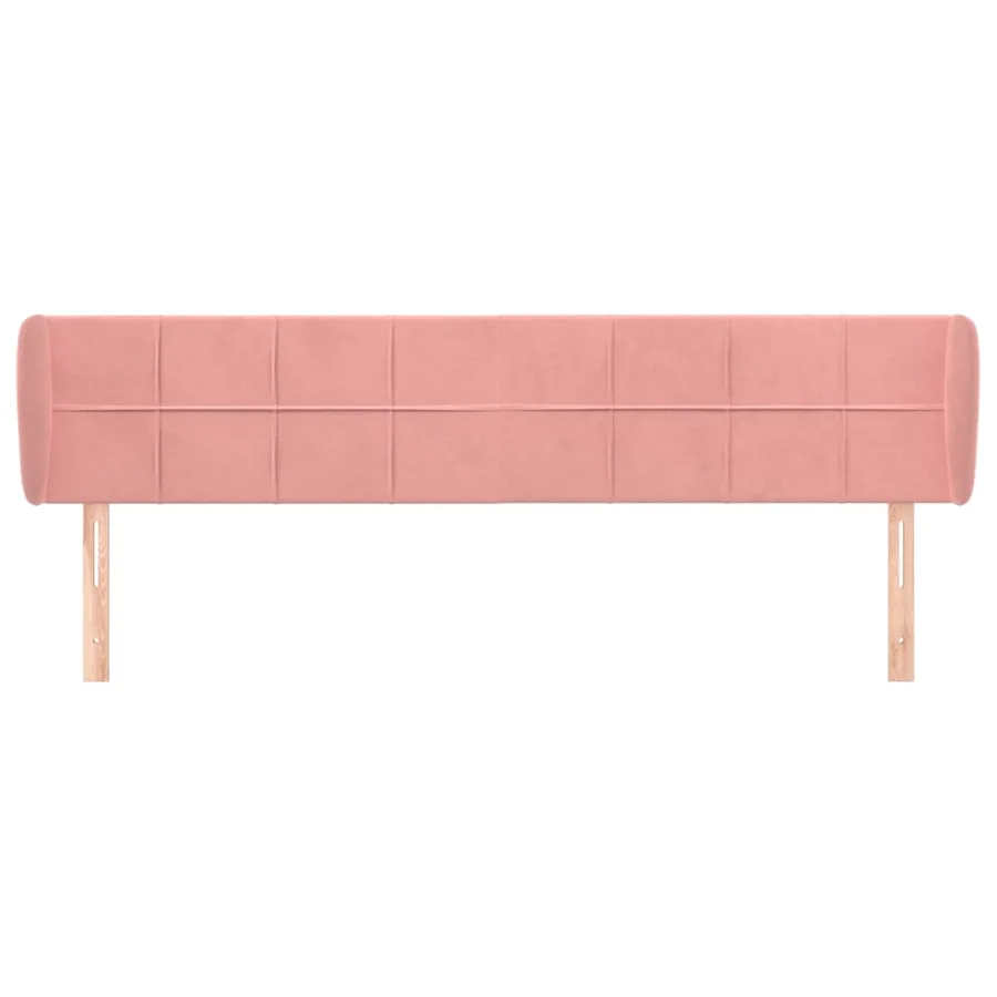 Tête de lit avec oreilles Rose 203x23x78/88 cm Velours - 3