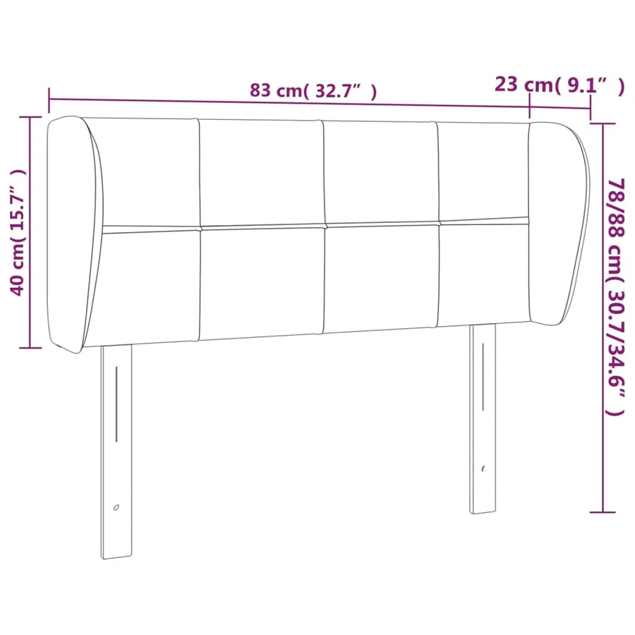 Tête de lit avec oreilles Rose 83x23x78/88 cm Velours - 9