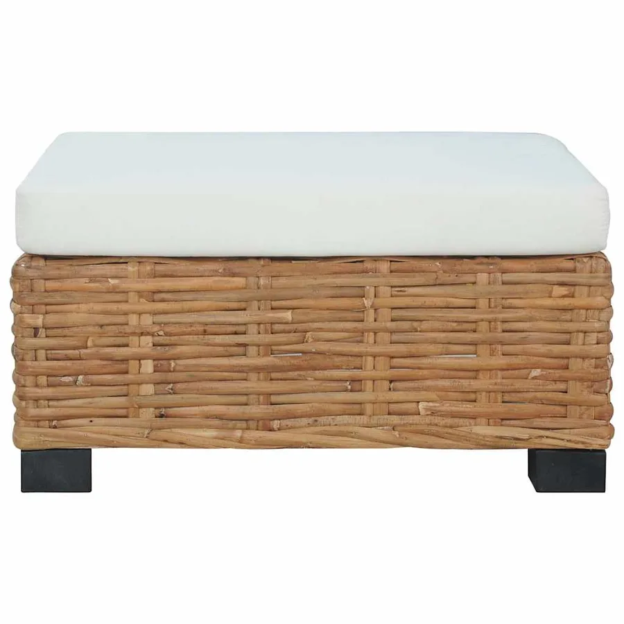 Repose-pied avec coussin Rotin naturel - 2