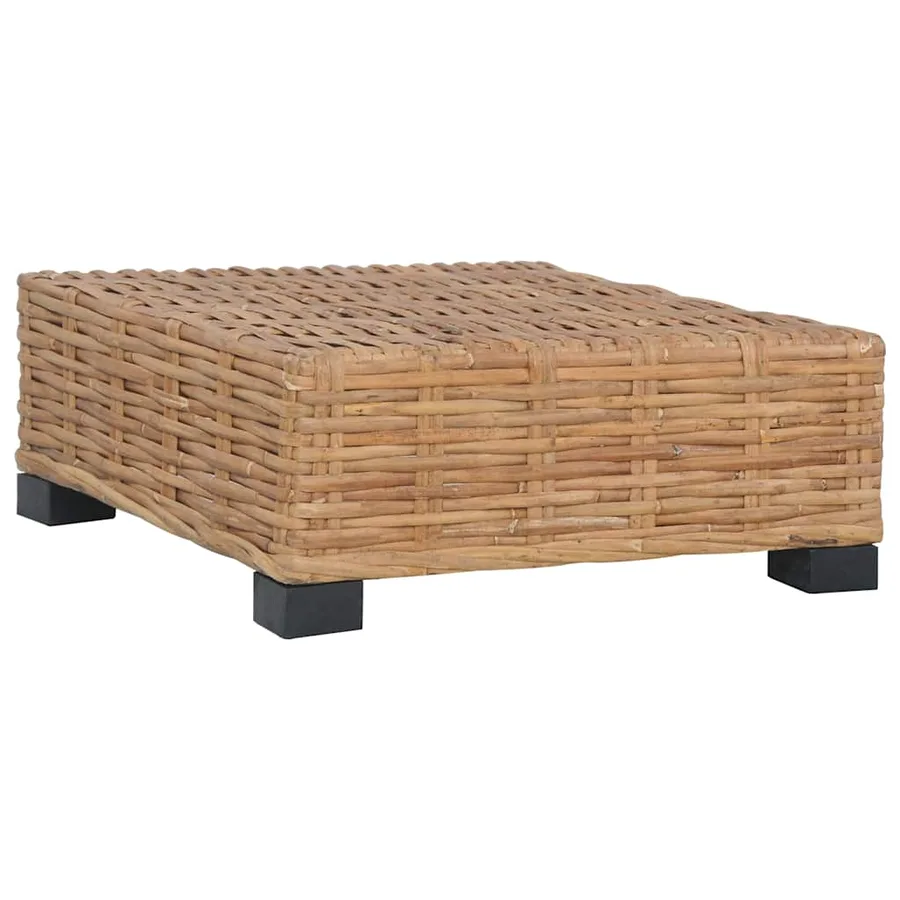 Repose-pied avec coussin Rotin naturel - 3
