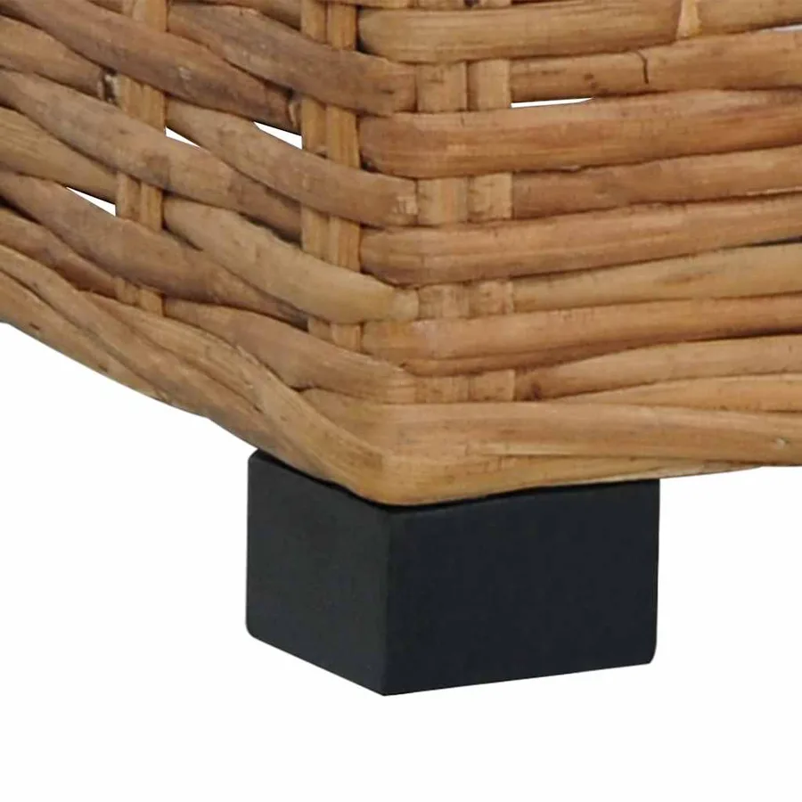 Repose-pied avec coussin Rotin naturel - 5