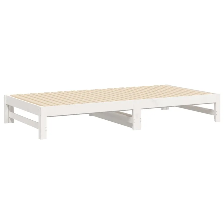 Lit coulissant sans matelas blanc 2x(80x200)cm - 8