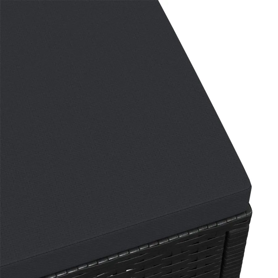 Tabouret de jardin avec coussin Noir Résine tressée - 4