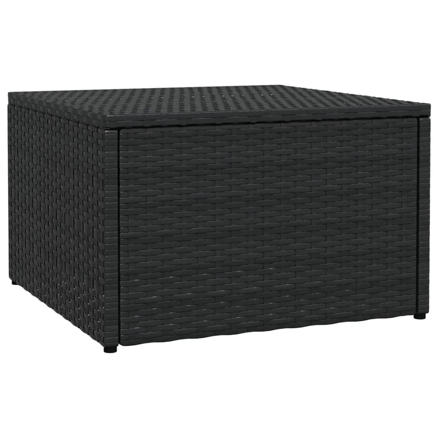 Tabouret de jardin avec coussin Noir Résine tressée - 5
