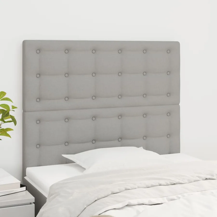 Tête de lit Gris clair 80x5x118/128 cm Tissu