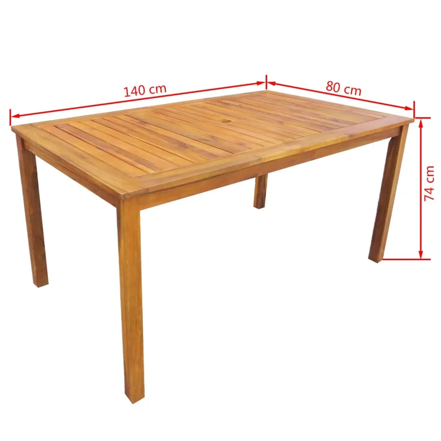 Jeu de salle à manger d'extérieur 7 pcs Bois d'acacia solide - 7