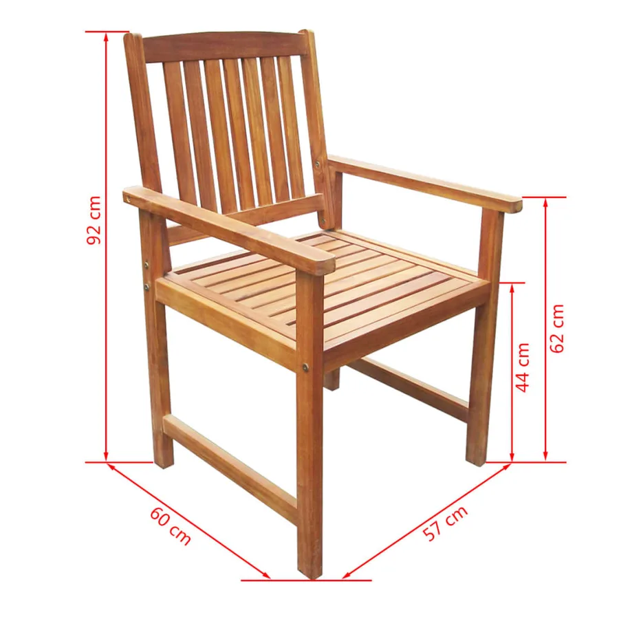 Jeu de salle à manger d'extérieur 7 pcs Bois d'acacia solide - 8