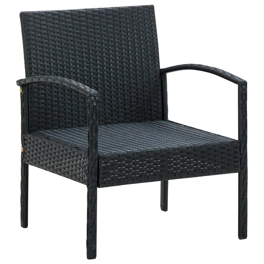 Chaise de jardin avec coussin Résine tressée Noir - 2