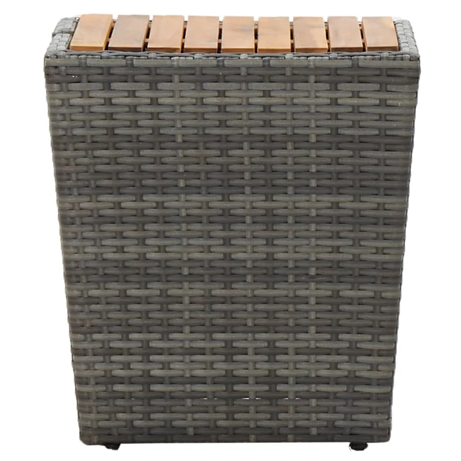 Ensemble de bistro de jardin 3pcs Résine tressée et acacia Gris - 10