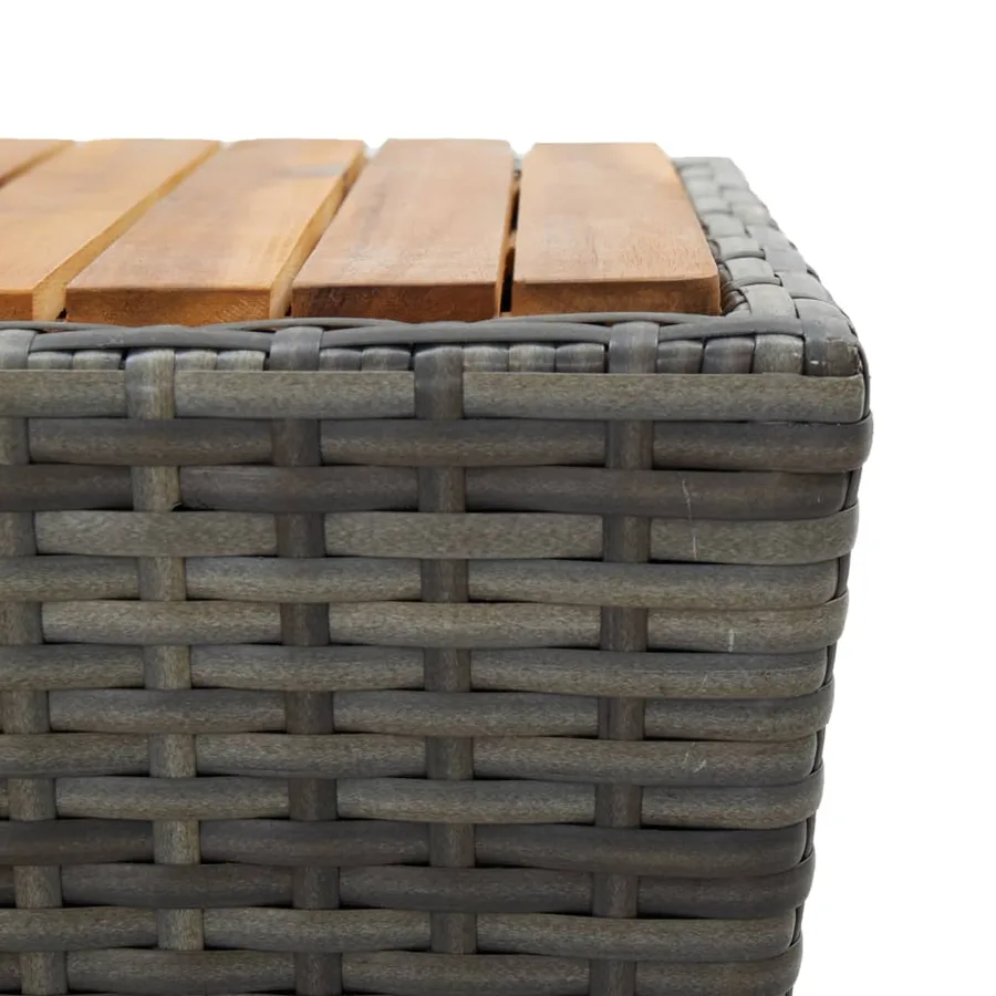 Ensemble de bistro de jardin 3pcs Résine tressée et acacia Gris - 11