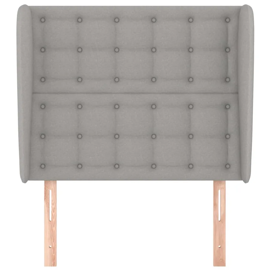 Tête de lit avec oreilles Gris clair 83x23x118/128 cm Tissu - 3