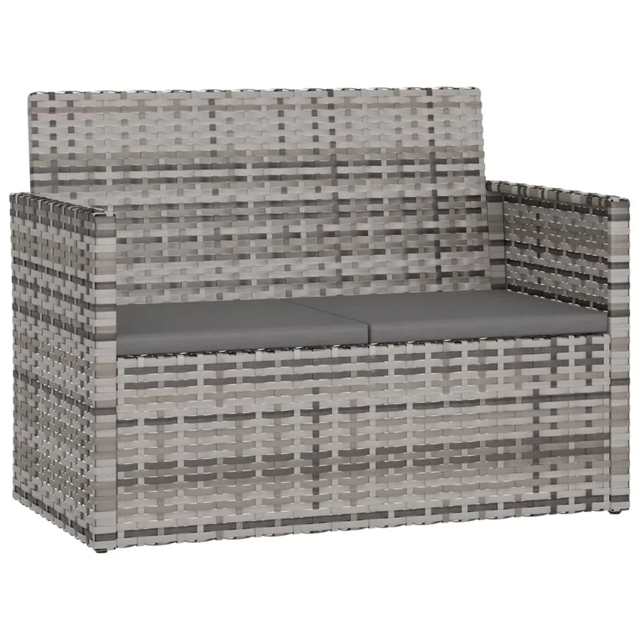 Banc de jardin avec coussins Gris 105 cm Résine tressée - 2