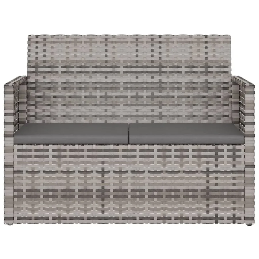 Banc de jardin avec coussins Gris 105 cm Résine tressée - 4