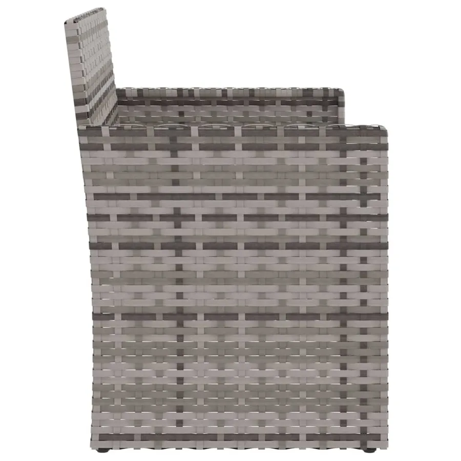 Banc de jardin avec coussins Gris 105 cm Résine tressée - 5