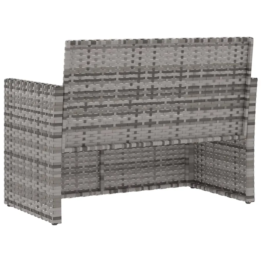Banc de jardin avec coussins Gris 105 cm Résine tressée - 6