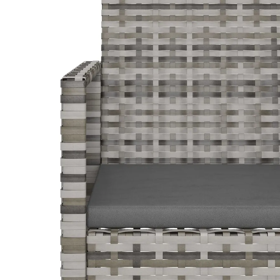 Banc de jardin avec coussins Gris 105 cm Résine tressée - 7
