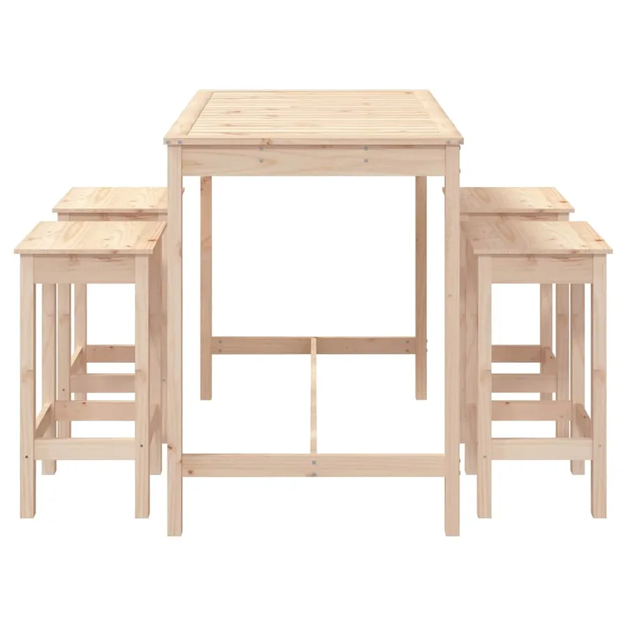 Ensemble de bar de jardin 5 pcs bois de pin massif - 5
