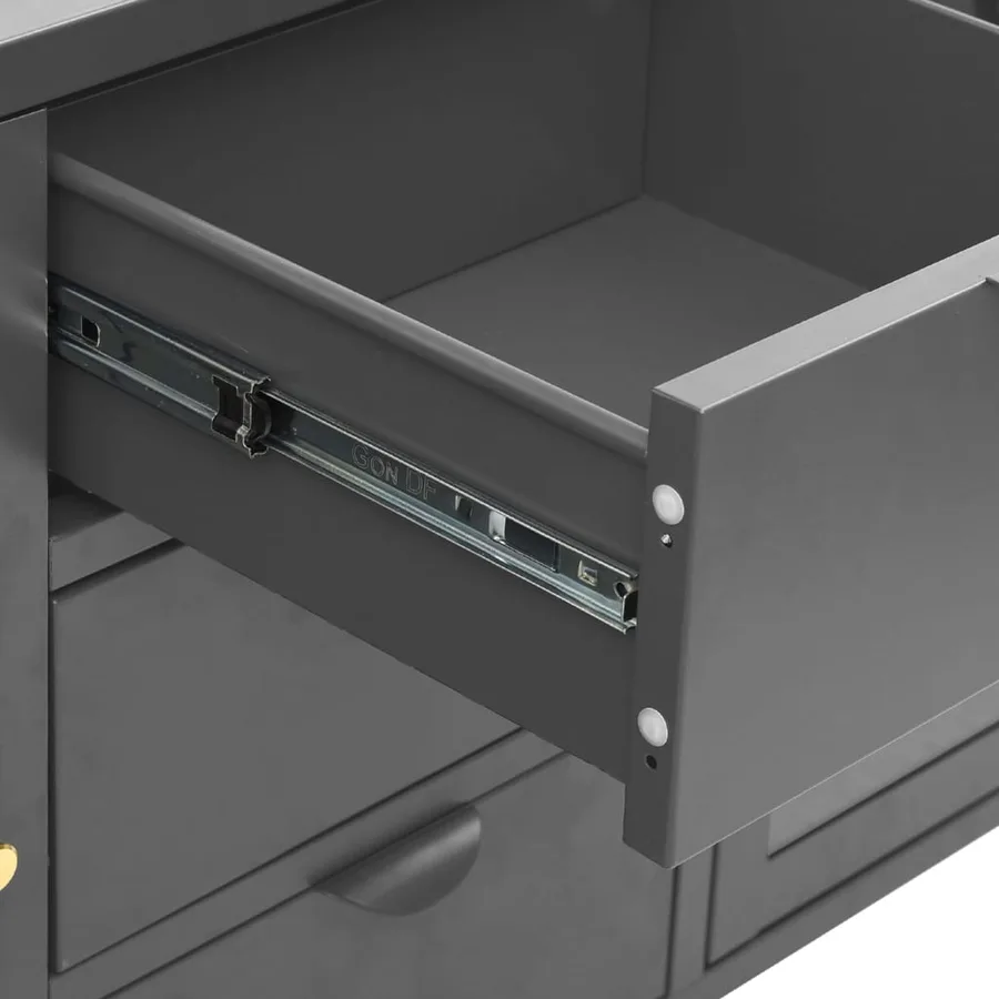 Buffet Anthracite 105x35x70 cm Acier et verre trempé - 7
