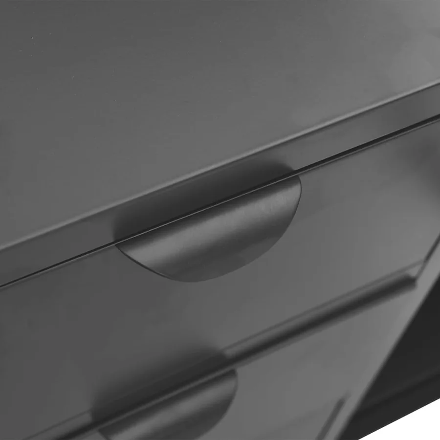 Buffet Anthracite 105x35x70 cm Acier et verre trempé - 8